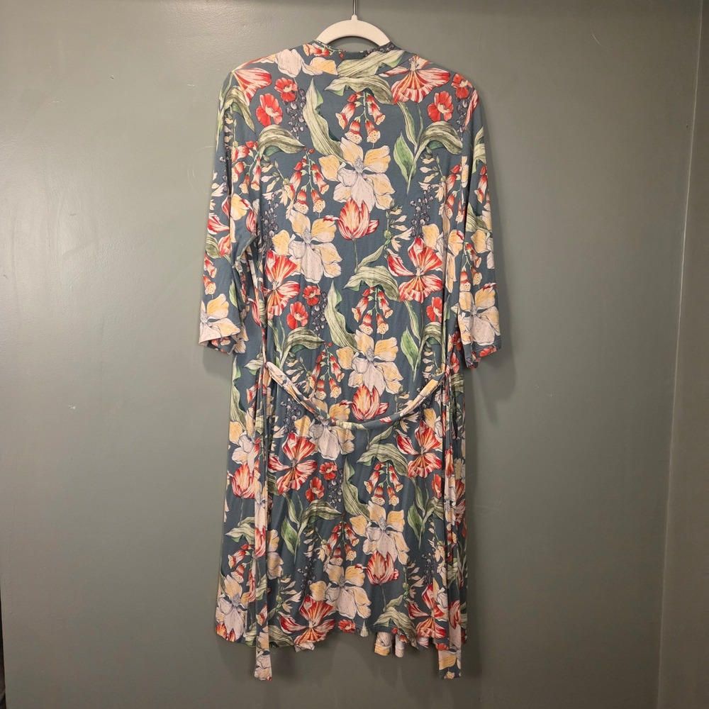 Milkmaid Goods Women's Floral Print Robe Size M Green Multi - Picture 3 of 11